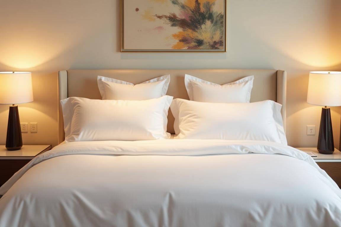 Ropa de cama premium en habitación boutique